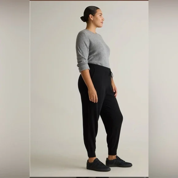 NWT Quince CASHMERE Black Jogger Pants - Picture 6 of 9